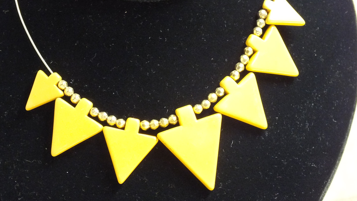 Vintage Yellow Arrow Necklace
