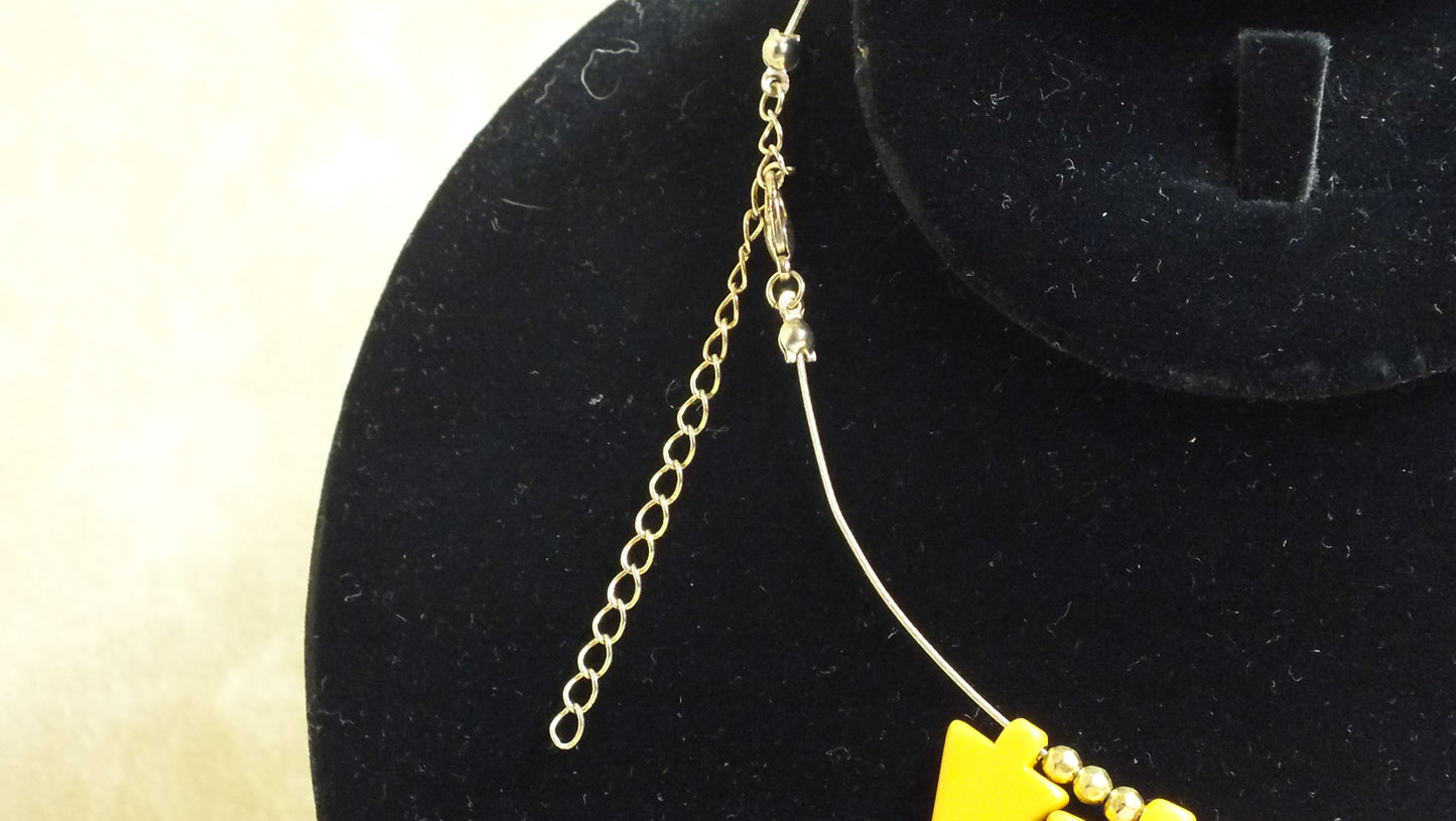 Vintage Yellow Arrow Necklace