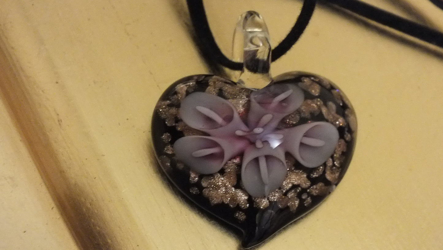 Art Glass Flower Necklace
