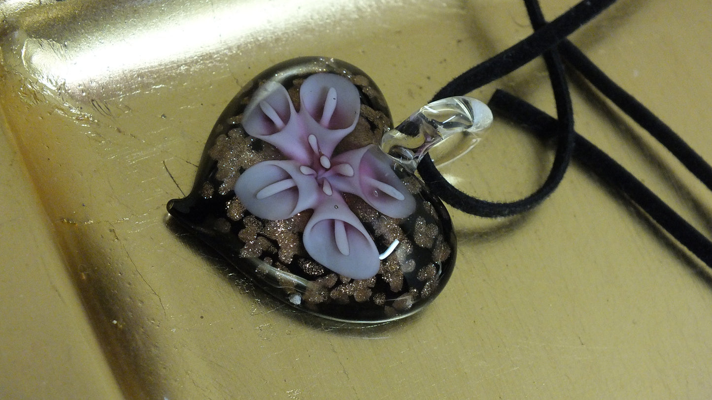 Art Glass Flower Necklace