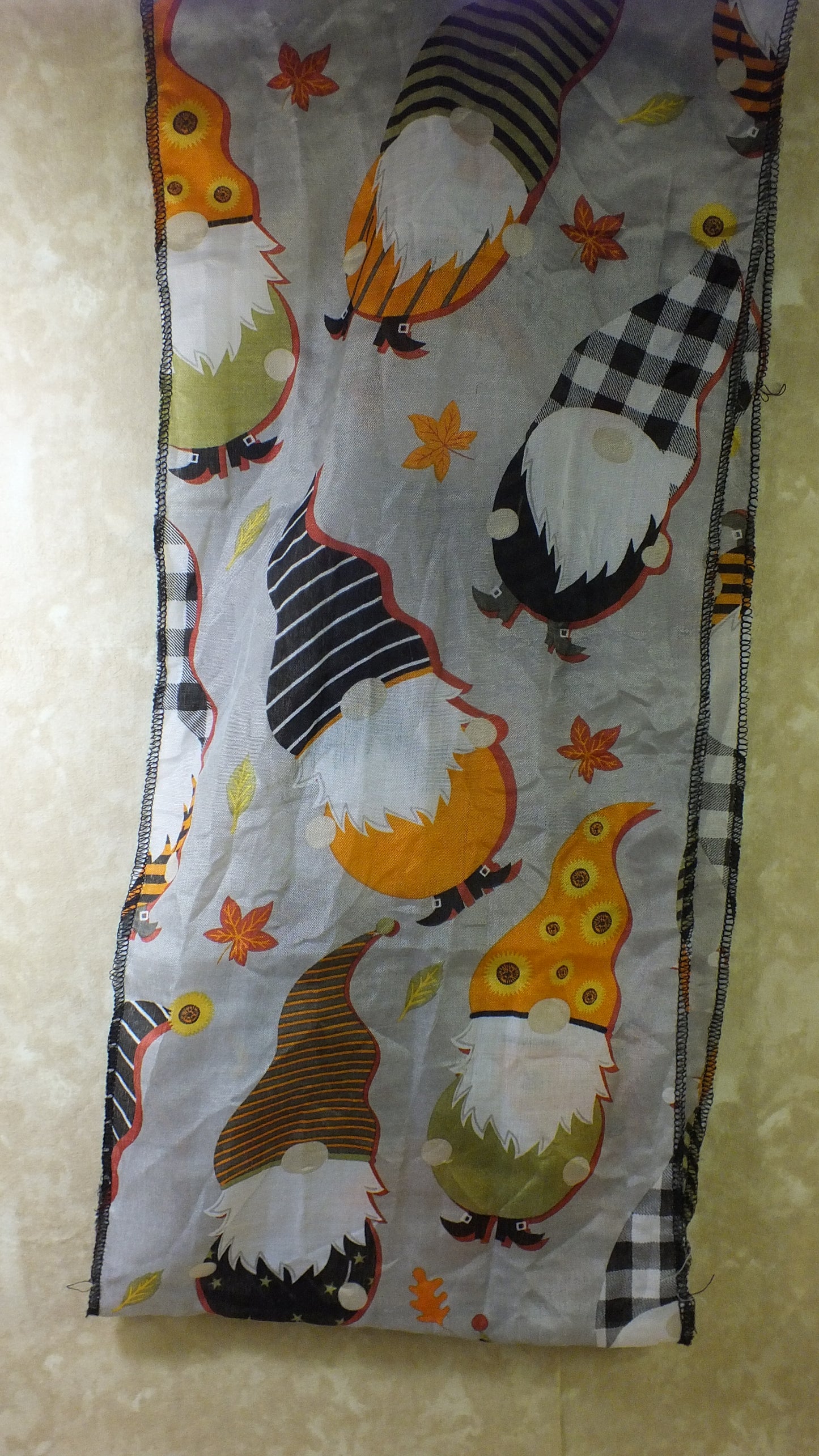 Fall Continuous Scarf with a Gnome Pattern