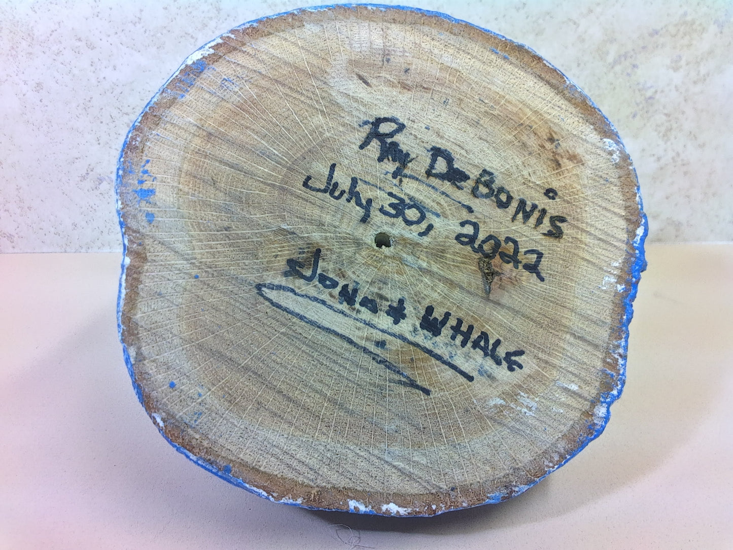 Wood Art by Ray DeBonis: Jona & Whale Wood Carving Small (2022)