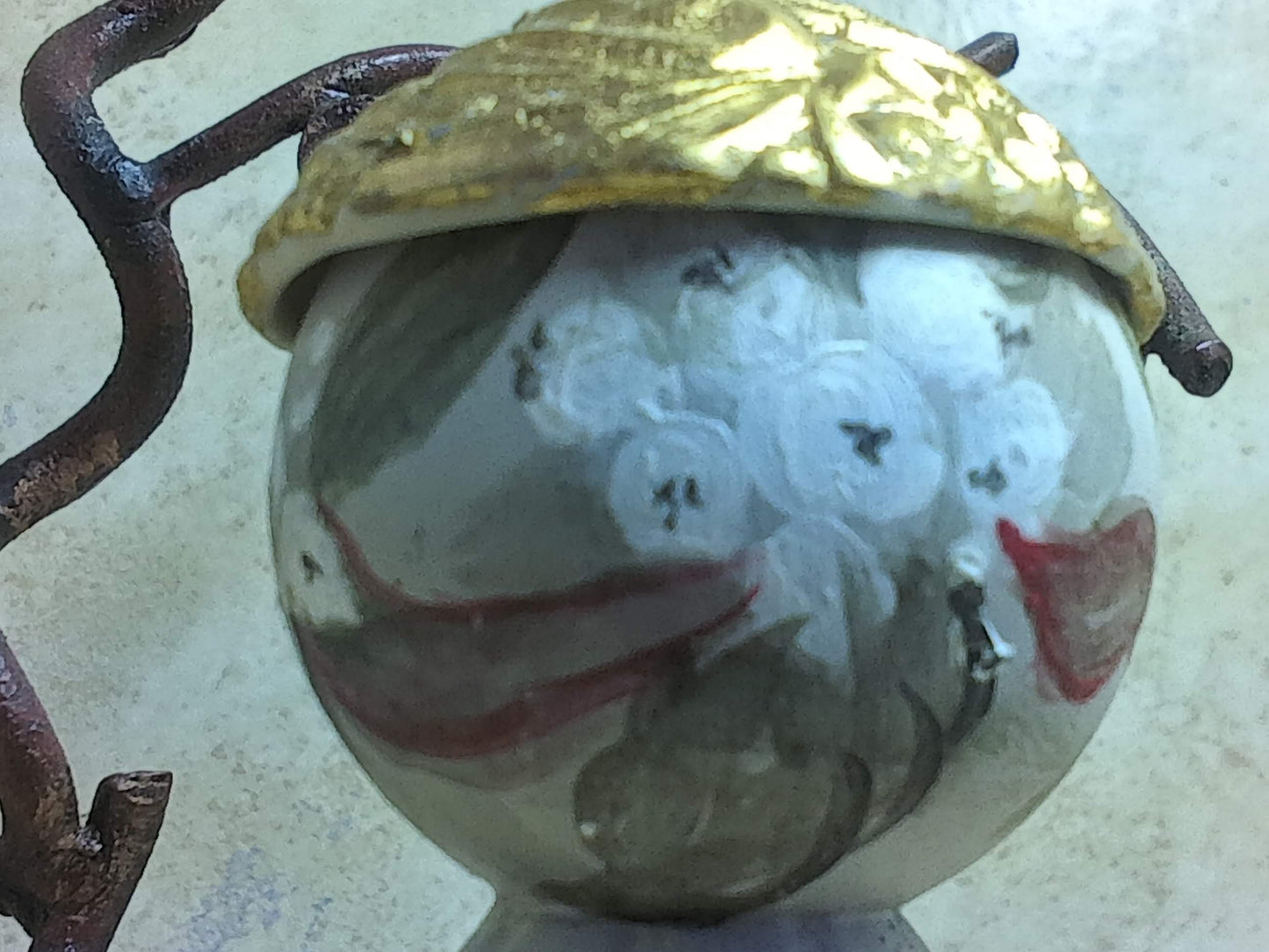 Vintage Ceramic, Hand Painted Ornament