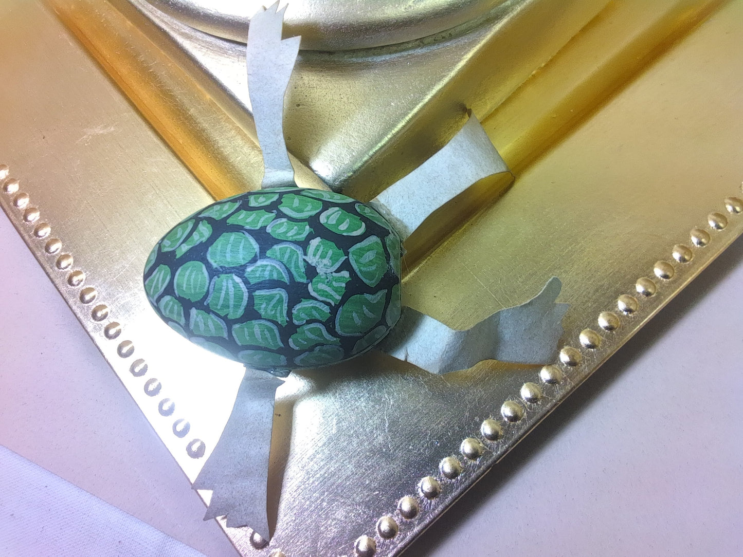Wooden Hand Painted Egg Turtle