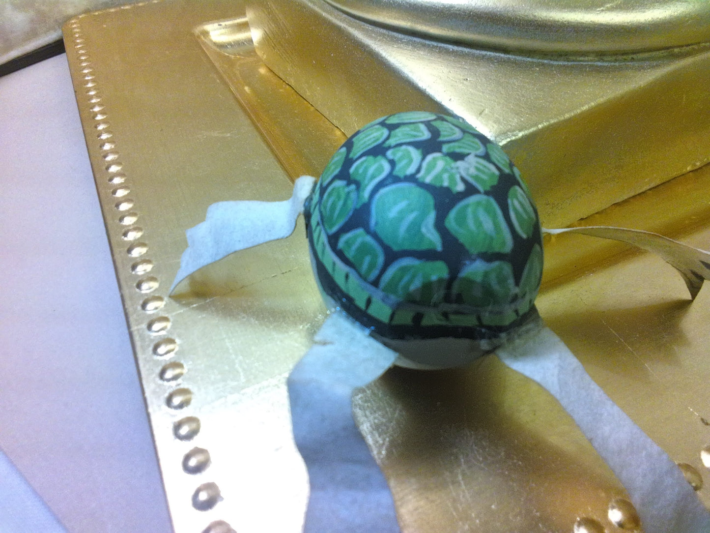 Wooden Hand Painted Egg Turtle