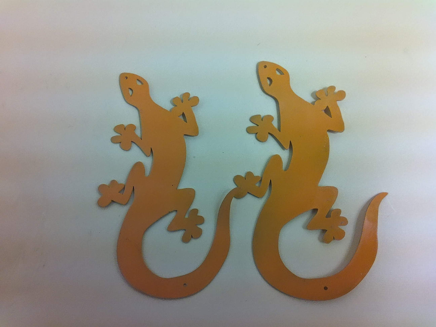 9" x 3.5" Metal Wall Art Geckos