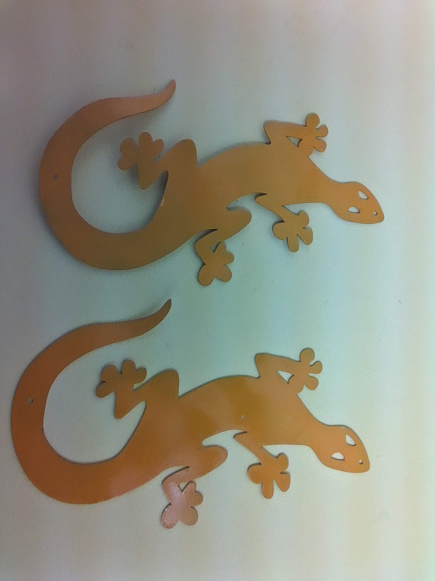 9" x 3.5" Metal Wall Art Geckos