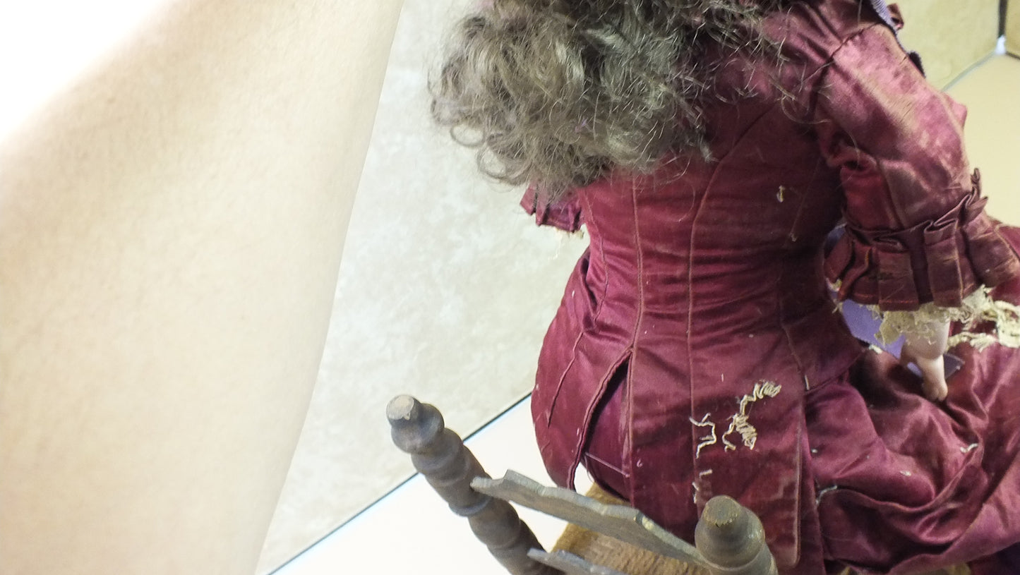 M2400173 - Vintage Porcelain Doll in a Victorian-style gown