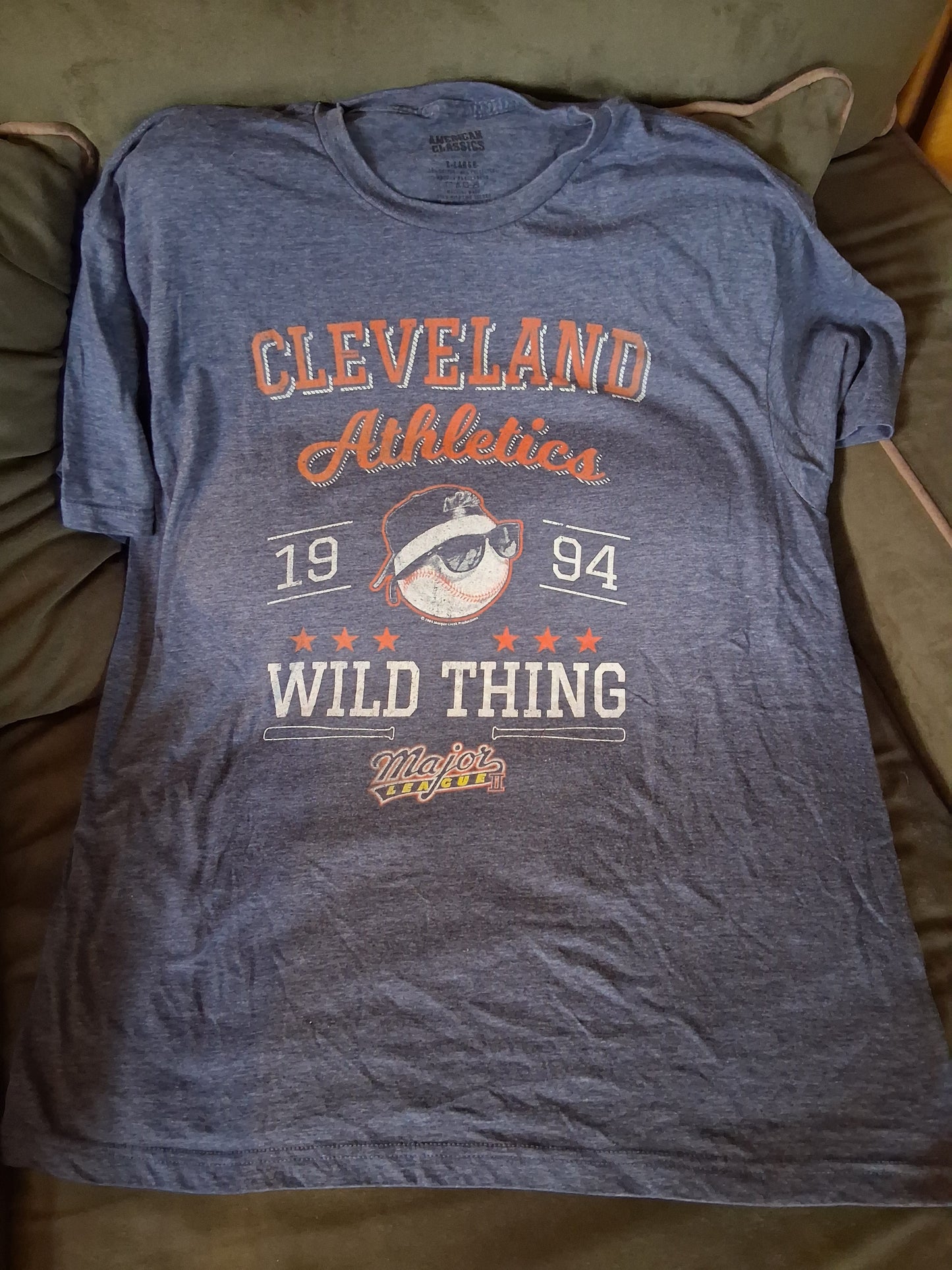 Major League 2 Movie Cleveland Baseball 1994 Wild Thing Men's T Shirt XL