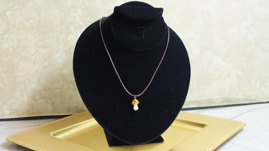Glass Mushroom Charm Necklace