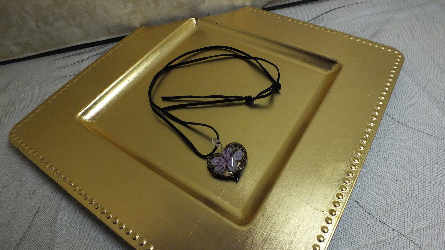 Art Glass Flower Necklace