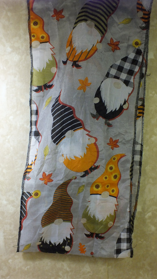 Fall Continuous Scarf with a Gnome Pattern