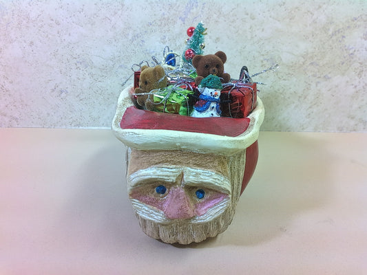 M2400115 - Wood Art by Ray DeBonis:	Santa full of toys large