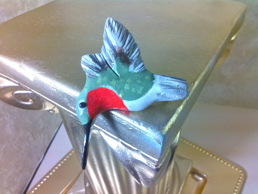 Carved Humming Bird Pin