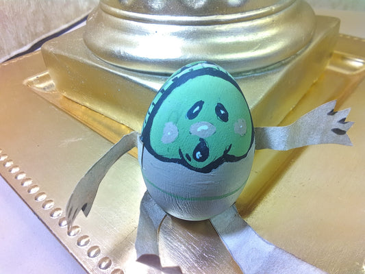 Wooden Hand Painted Egg Turtle