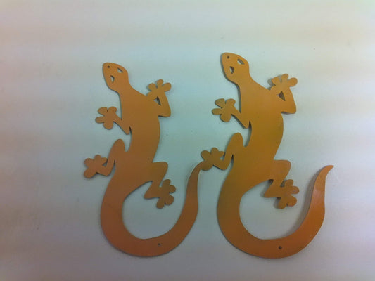 9" x 3.5" Metal Wall Art Geckos