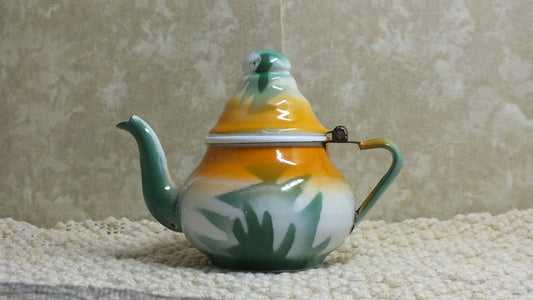 Vintage Enameled Metal Teapot